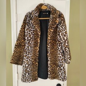 Lanshifei Faux Leopard Fur Coat